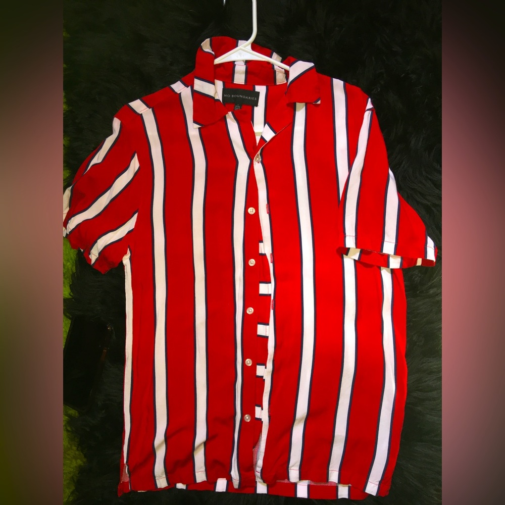 Red and White Button up